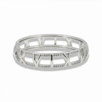 Bracelet bangle with roman numerals and pavé edge