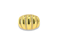 Gold Textured Pavé Ring