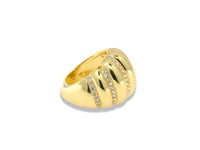 Gold Textured Pavé Ring