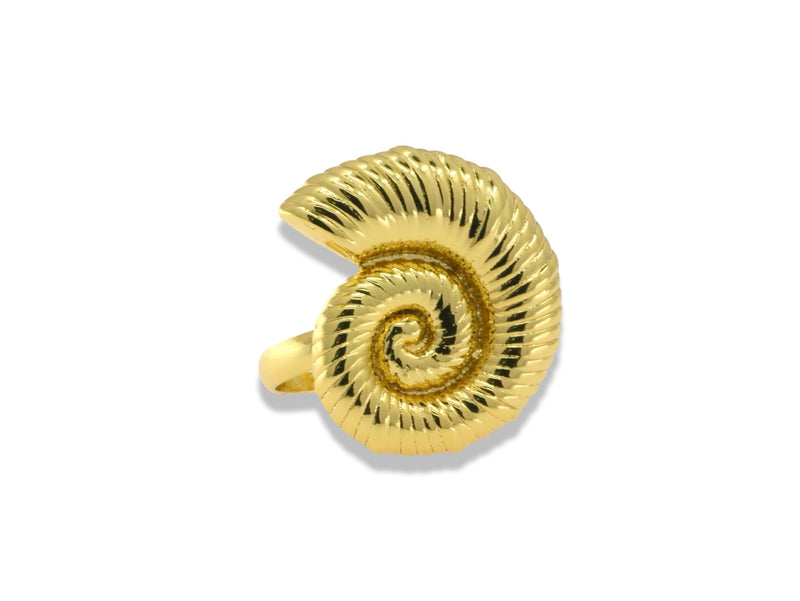 Gold Shell Statement Ring