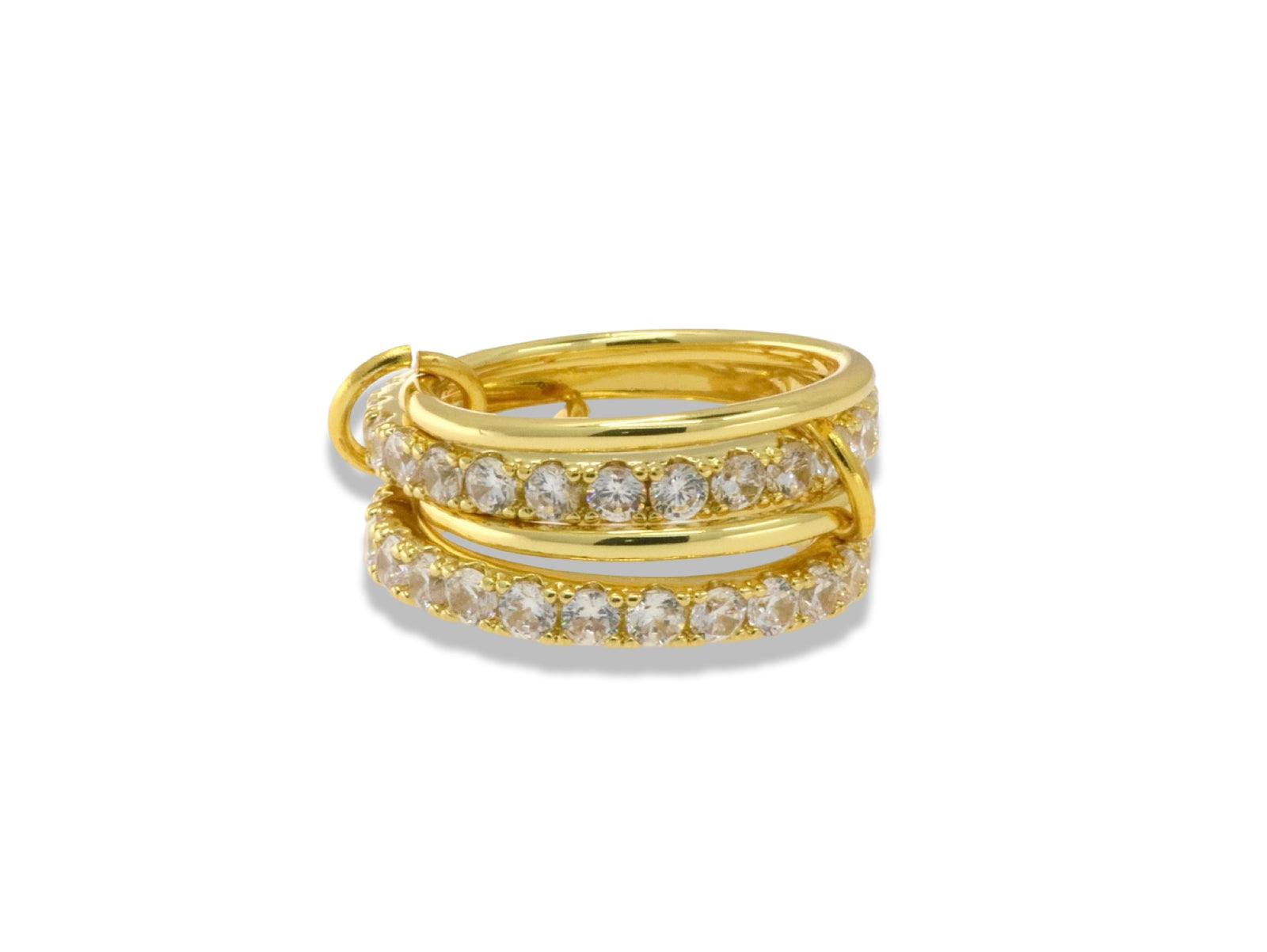 Four-Band Pavé Link Ring