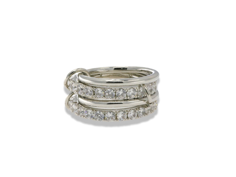 Four-Band Pavé Link Ring