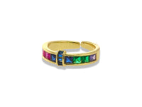 Gold Colorful Baguette Ring