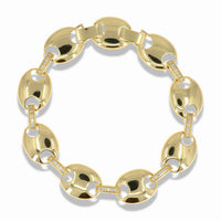 GG link bracelet with pavé line