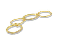 Four-Band Pavé Link Ring