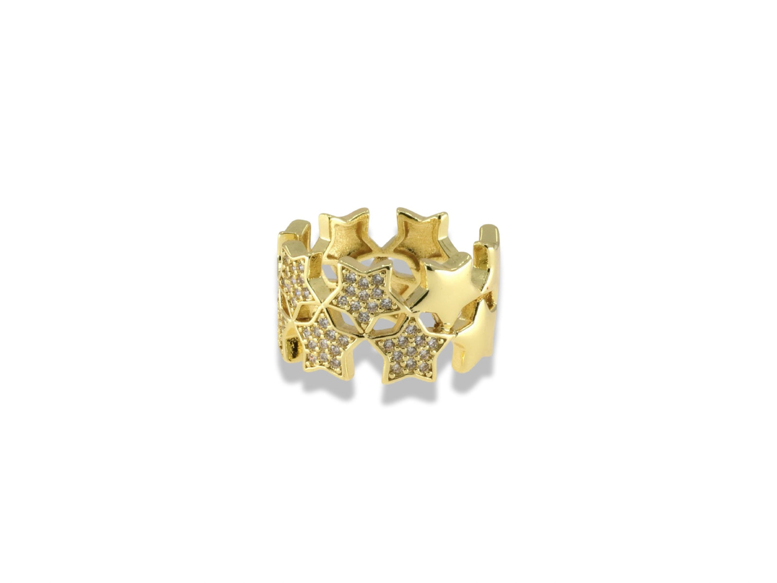 Gold Pavé Star Ring