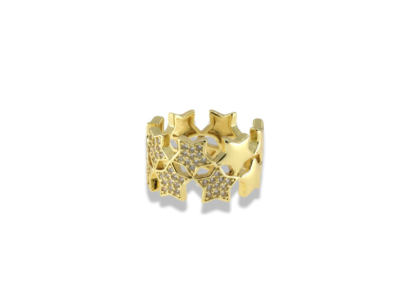 Gold Pavé Star Ring