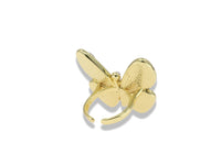 Gold Butterfly Statement Ring with Mother of Pearl Details