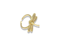 Gold Pavé Dragonfly Ring