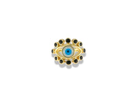 Gold Black Evil Eye Ring