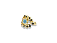 Gold Black Evil Eye Ring