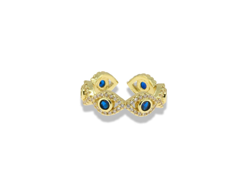 Gold Pavé Evil Eye Ring