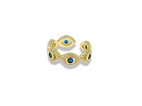 Gold Pavé Evil Eye Ring