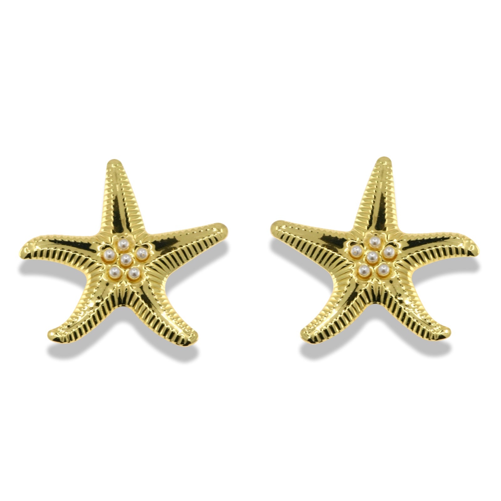 Gold FIlled 14K Pearl Accent Starfish Earrings