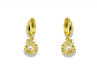 Pearl Seashell Huggie Earrings