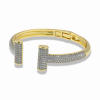 Two-Tone Open Pavé Bangle Bracelet