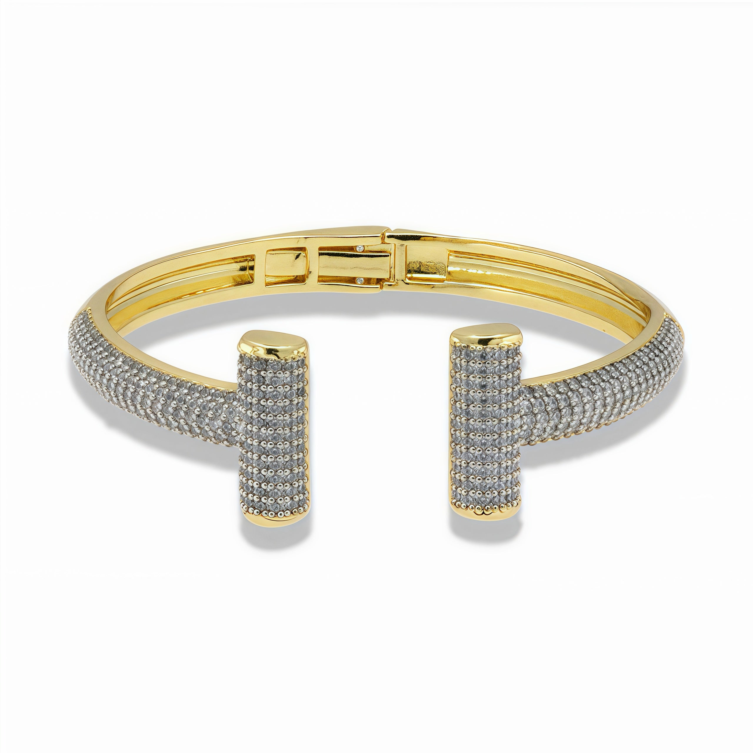 Two-Tone Open Pavé Bangle Bracelet Main image