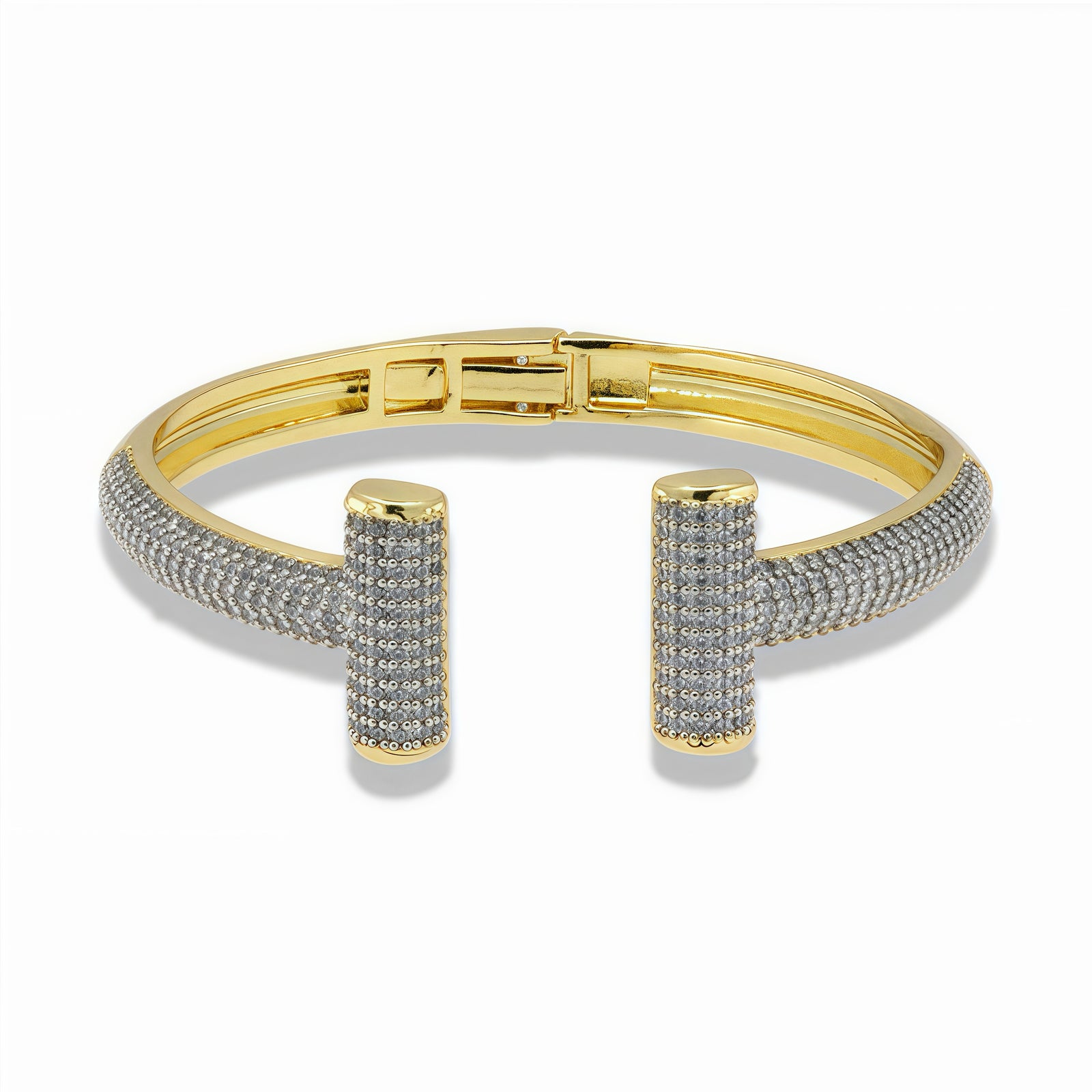 Two-Tone Open Pavé Bangle Bracelet