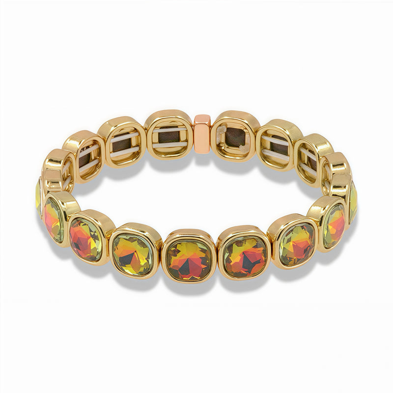 Stretch Rounded Link Crystal Bracelet