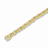 Gold Heart & X Link Bracelet