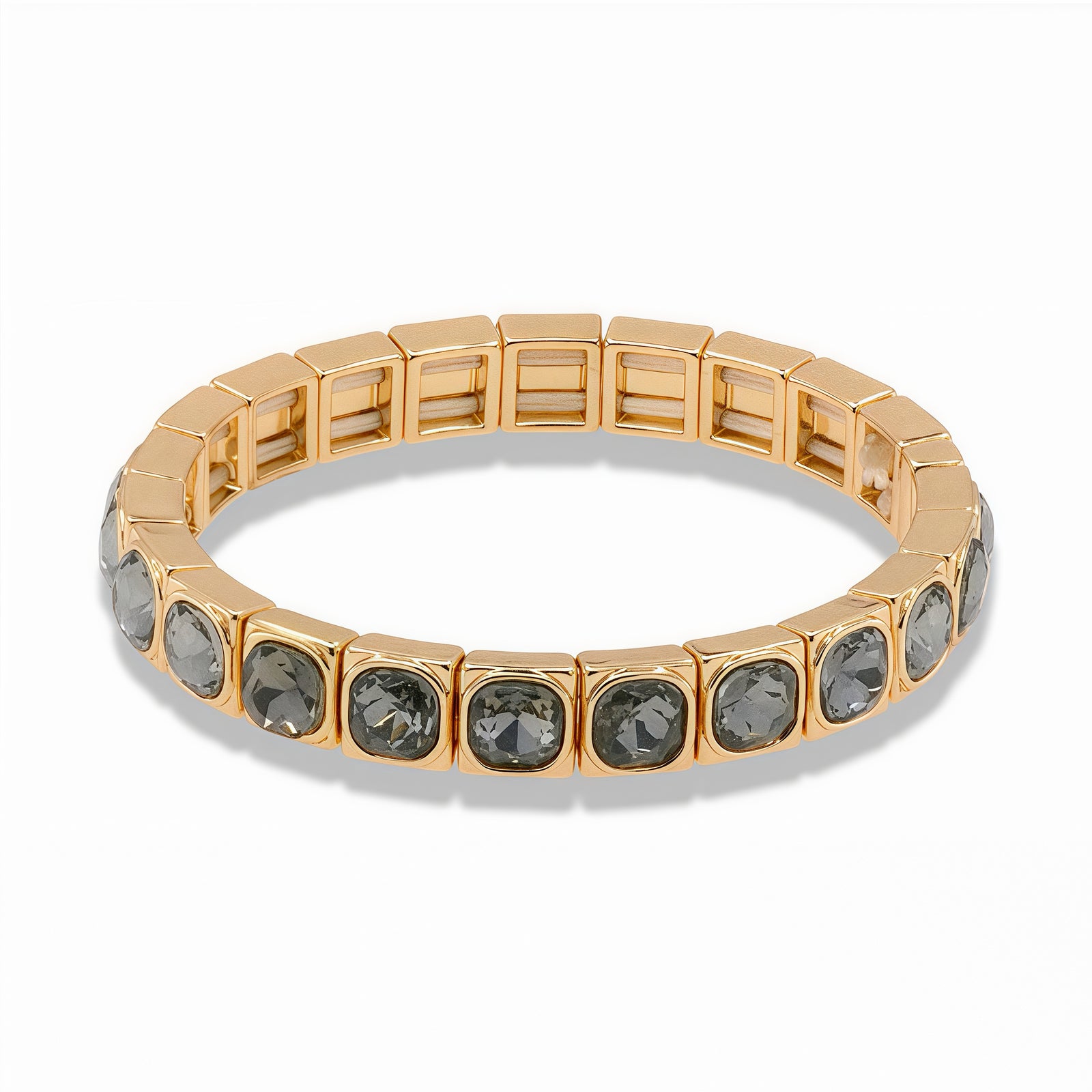 Stretch Square Link Crystal Bracelet