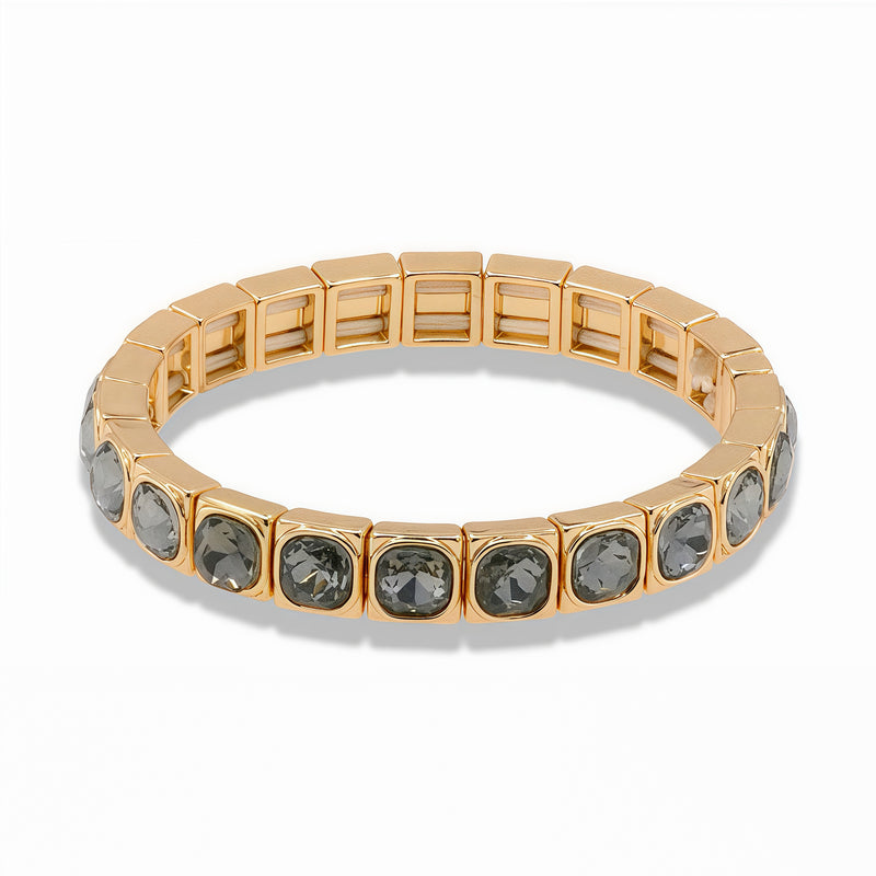 Stretch Square Link Crystal Bracelet
