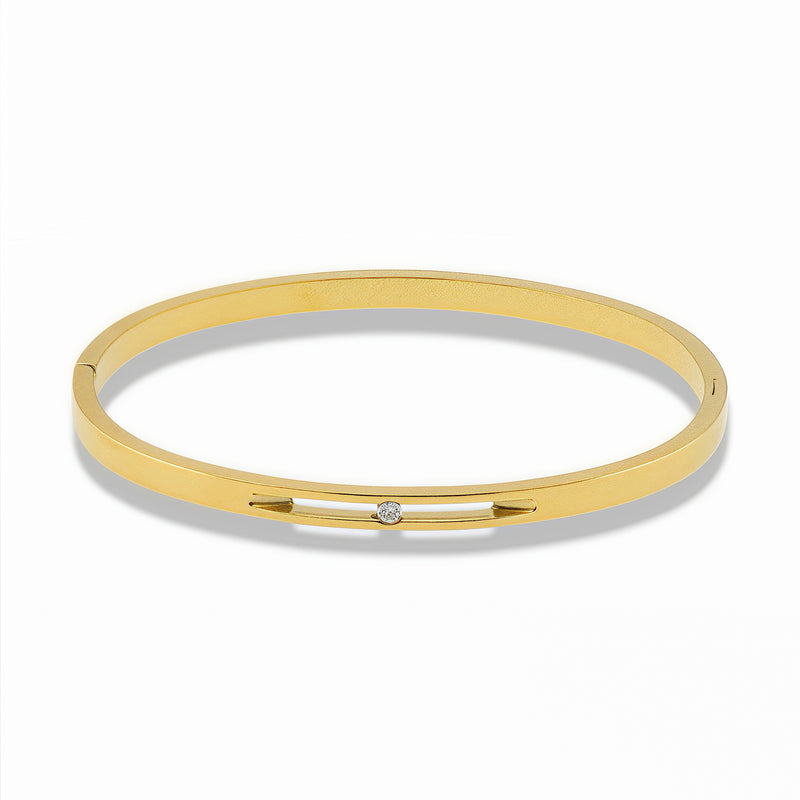 HINGED BANGLE WITH ZIRCONIA DETAIL