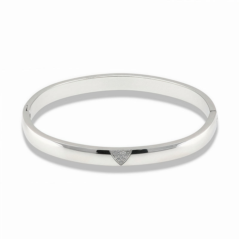 Triangle Crystal Bangle Bracelet – Gold & Silver Stainless Steel