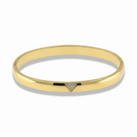 Triangle Crystal Bangle Bracelet – Gold & Silver Stainless Steel
