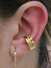 Triple Row Crystal Ear Cuff