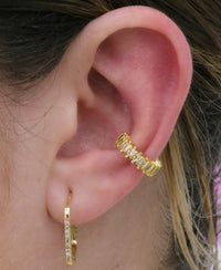 Gold Mini Baguette Fan Ear Cuff