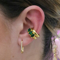 Oval Crystal Ear Cuff