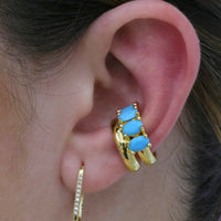 Oval Crystal Ear Cuff