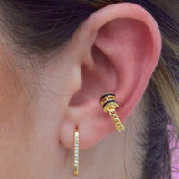 Gold mini enamel h ear cuff