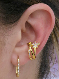 Zirconia Flower Ear Cuff