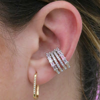 Silver Baguette & Pavé Ear Cuff