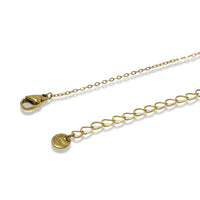 Gold Crystal Accent Necklace in Stainless Steel