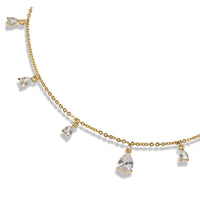 Crystal Drop Chain Necklace