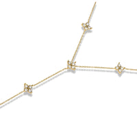Crystal Flower Tie Necklace