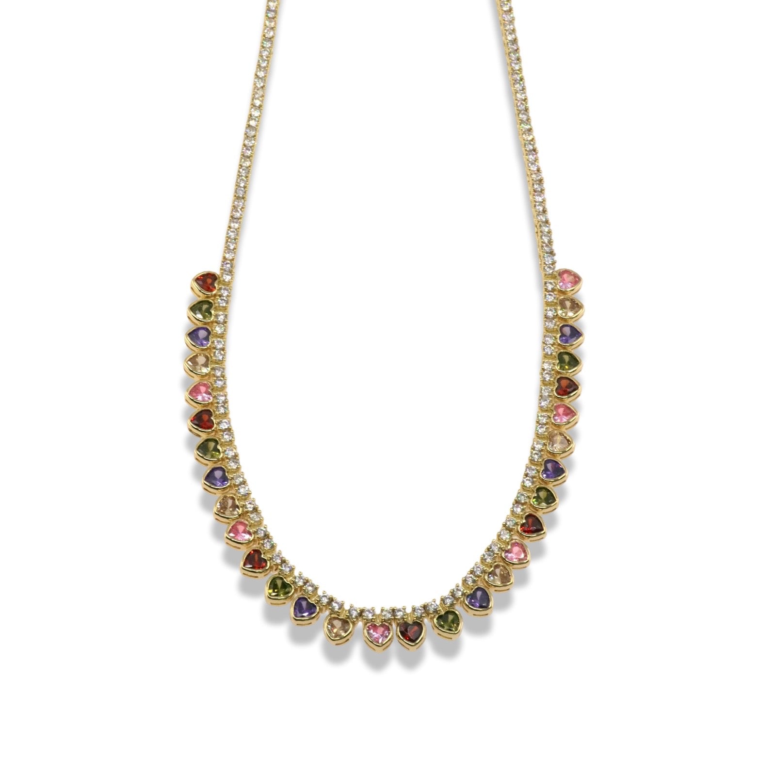 HEART ZIRCONIA TENNIS NECKLACE