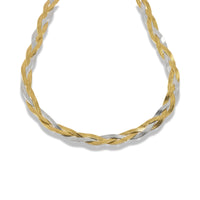 Braided Herringbone Chain Necklace in Stainless Steel