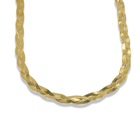 Braided Herringbone Chain Necklace in Stainless Steel