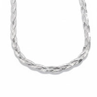 Braided Herringbone Chain Necklace in Stainless Steel