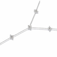 Crystal Flower Tie Necklace