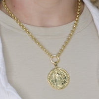Classic Gold Saint Benedict Medal Pendant