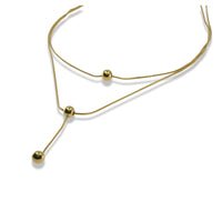 Triple Bead Layered Necklace in Stainless Steel