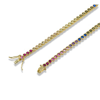 Multicolor Round CZ Tennis Necklace