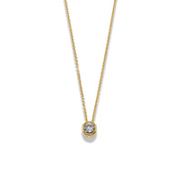 Delicate Chain Necklace with Circular Clear CZ Pendant