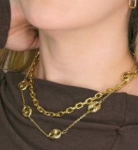 Gold Coffe bean  Necklace in Stainless Steel