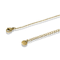 Gold Mini Heart Tie Necklace in Stainless Steel